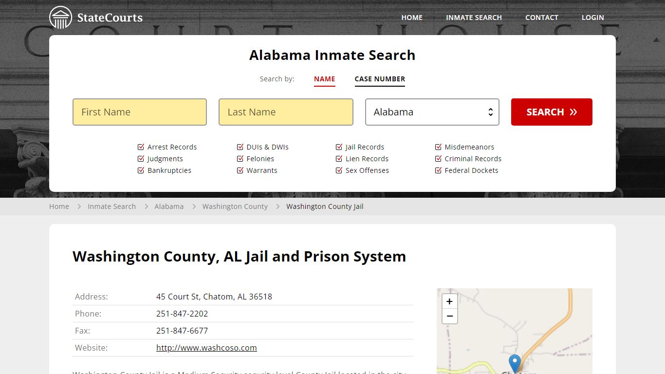 Washington County Jail Inmate Records Search, Alabama - StateCourts